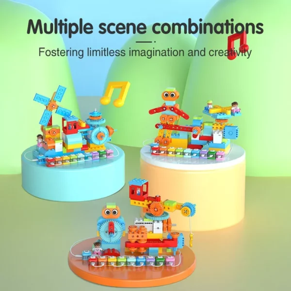 Musical building block toy